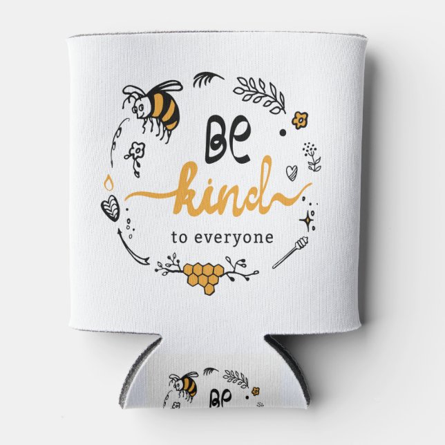 Helles Logo mit Bienenart Dosenkühler (Vorderseite)