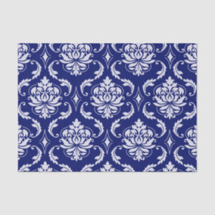 Helles Marine-Blau-Damast-Muster Seidenpapier