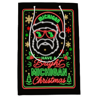Helles Michigan Weihnachten Neon Santa Mittlere Geschenktüte