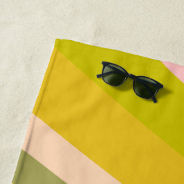 Helles, modernes Citrus Streifen Muster Strandtuch