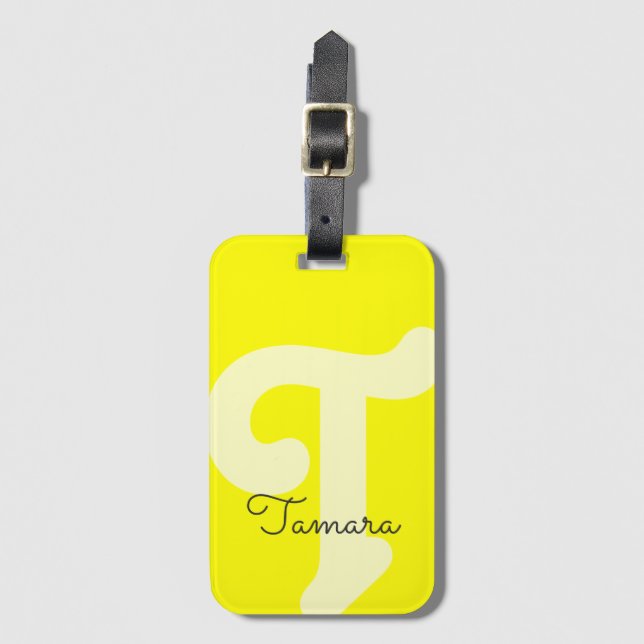 Helles monogrammiertes Monogramm Anfangsbuchstabe  Gepäckanhänger (Vorderseite Vertikal)