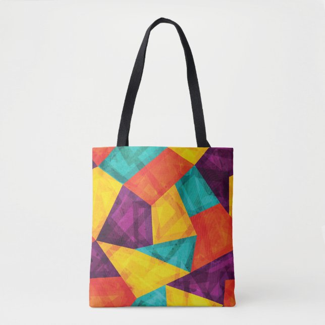 Helles Mosaik Grunge Nahtloses Muster Tasche (Vorderseite)