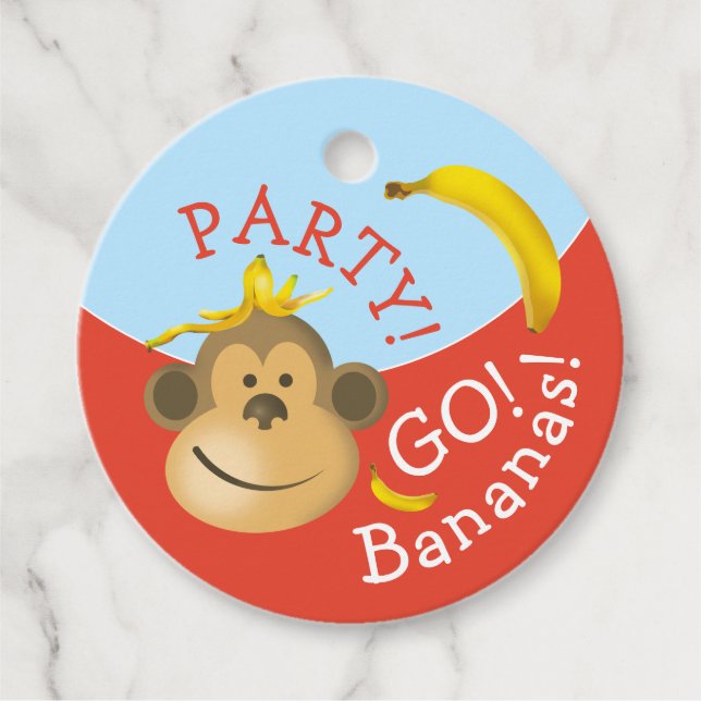 Helles, muffiges Go Bananen Affen Party Geschenkanhänger (Vorderseite)