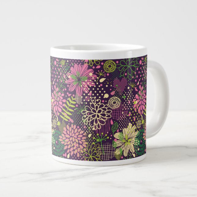 Helles Muster Jumbo-Tasse (Vorderseite Rechts)