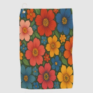 Helles Muster nahtloser Wildblume Golfhandtuch