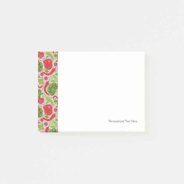 Helles Muster vom Frischgemüse Post-it Klebezettel (Vorderseite)