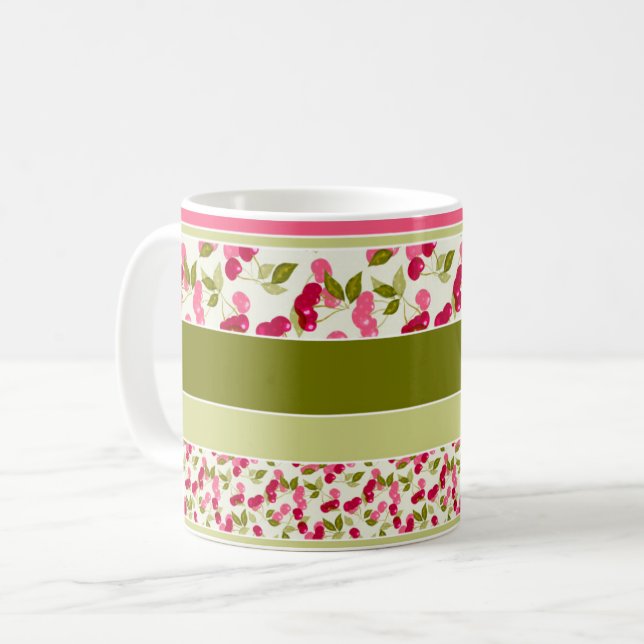 Helles Muster von mehrfarbigen Streifen Kaffeetasse (Vorderseite Links)