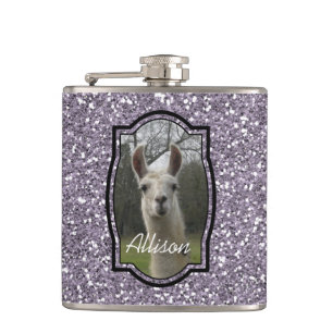 Helles n-Funkelnlama in Smokey Lavendel Flachmann