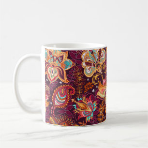 Helles, nahtloses Muster im Paisley-Stil. farbenfr Kaffeetasse