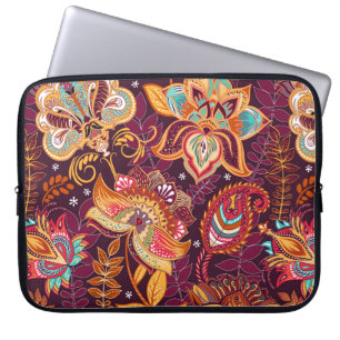Helles, nahtloses Muster im Paisley-Stil. farbenfr Laptopschutzhülle
