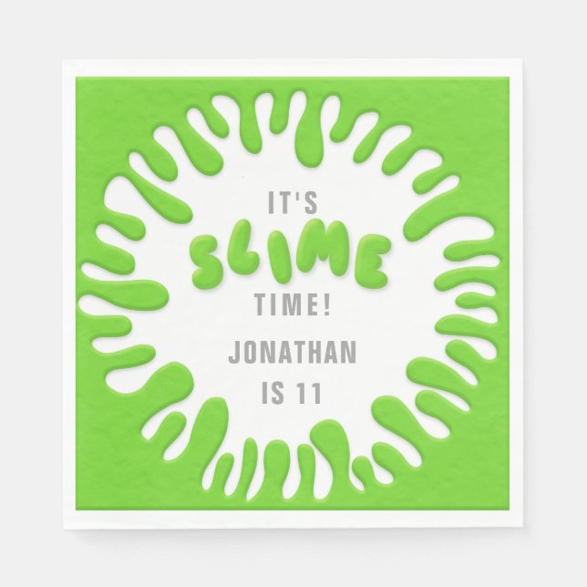 Helles Neon-Grün-Schleim-Party Serviette (Vorderseite)