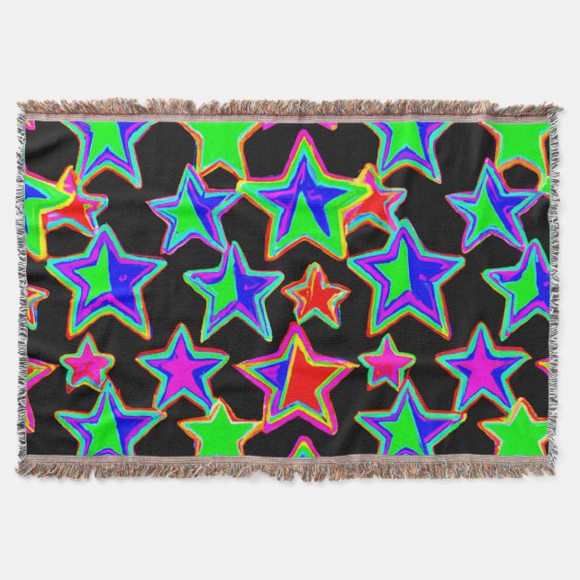 Helles Neon Starlight Muster Decke (Vorderseite)