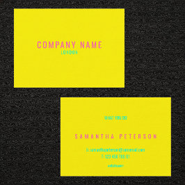 Helles Neongelb und rosa Visitenkarte