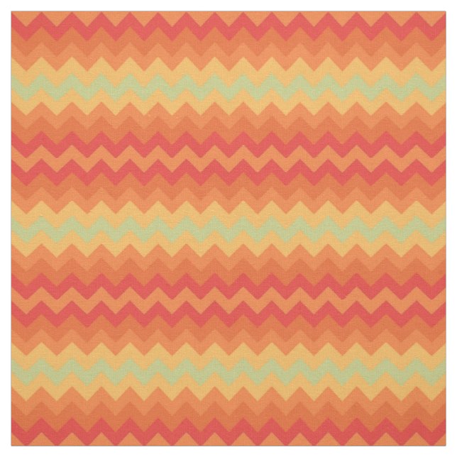 Helles orange gelbes Grün-Zickzack Muster-Gewebe Stoff (Muster)