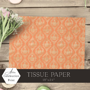 Helles Orange-Gold-Ananas-Damaskus Seidenpapier