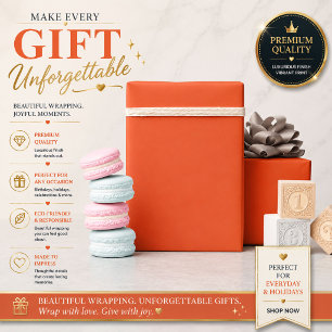 Helles Orange Minimalistisches Einheitliches Hinte Geschenkpapier