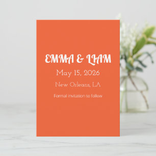 Helles Orange Minimalistisches Solid Background Save The Date