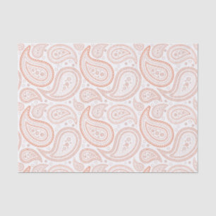 Helles Orange Paisley-Muster auf Weiß Seidenpapier