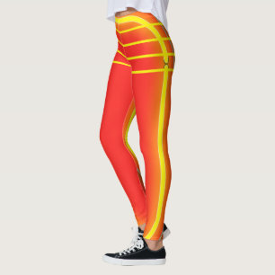 Helles Orange und Gelbes Muster Frauen Athletik Leggings