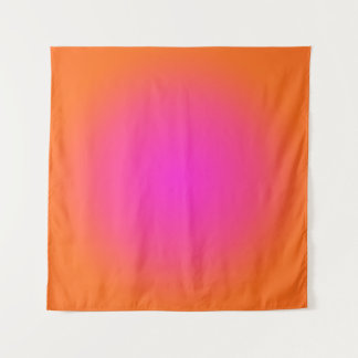 Helles Orange und heißes Magenta-Pink Aura Ombre Wandteppich
