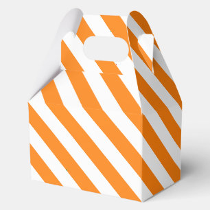 Helles Orange und Weiß gestreifte Halloween Geschenkschachtel
