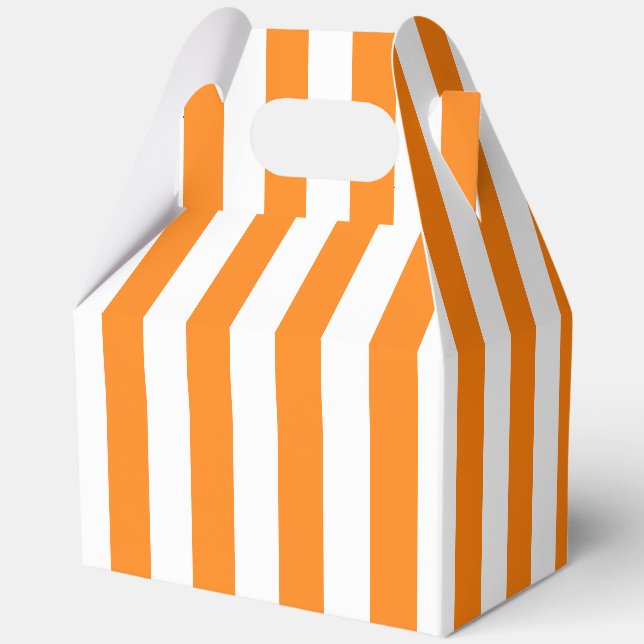 Helles Orange und weißes Streifen Halloween Geschenkschachtel (Vorderseite)