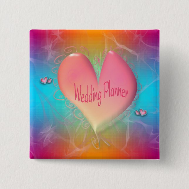 Helles Pachy Pink Hochzeitsplaner AH2010 Button (Vorderseite)