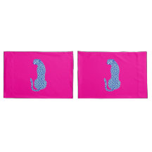 Helles Pink & Blue Modern Cheetah Kissen Case Set