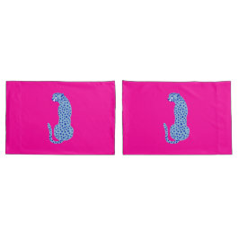 Helles Pink & Blue Modern Cheetah Kissen Case Set Kissenbezug