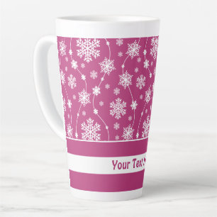 Helles Pink und Winter White Snowflake Muster Milchtasse