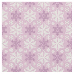 Helles Pink und Winter White Snowflake Muster Stoff