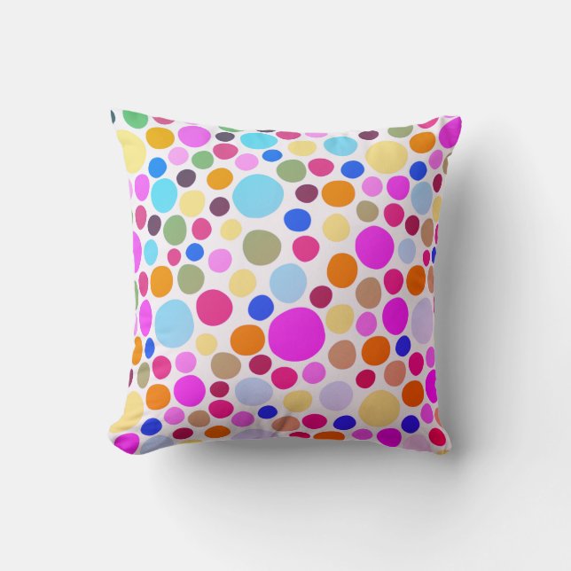 Helles Polka-dots-Kissen-Kissen Kissen (Vorderseite)