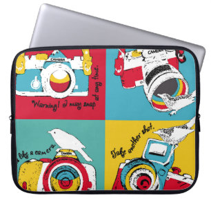 Helles Poster im Stil der Pop-Kunst mit Bild oder Laptopschutzhülle