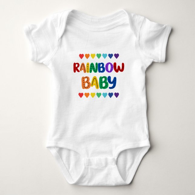 Helles "Rainbow Baby" Design Baby Bodysuit Baby Strampler (Vorderseite)