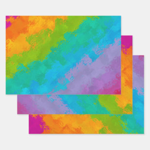 Helles Rainbow Birthday Wrapper Geschenkpapier Set