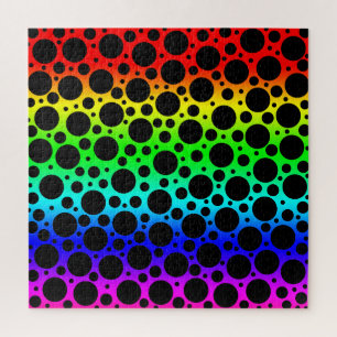 Helles Rainbow Polka Dot Jigsaw Puzzle