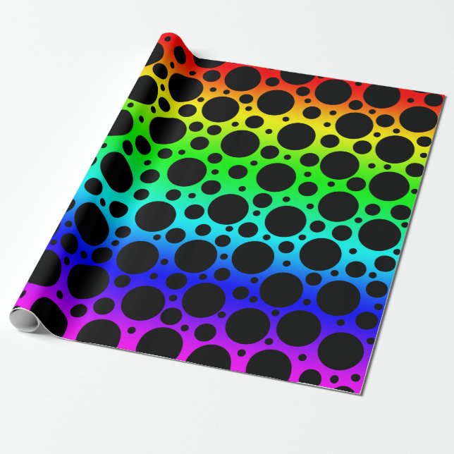 Helles Rainbow Polka Dot Wrapping Paper Geschenkpapier (Ungerollt)