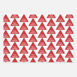 Helles Red MerChristmas Modernes Muster Geschenkpapier Set