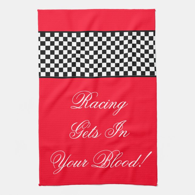 Helles Red Racing Theme Shop Geschirrtuch (Vertikal)