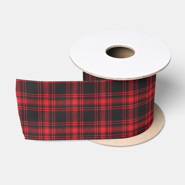 Helles Red Tartan Kariert Ribbon Satinband (Spule)