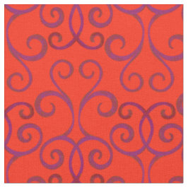 Helles Red Wirbel Damask Weihnachtsmuster Elegant Stoff