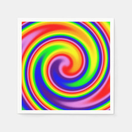 Helles Regenbogen Swirl Weichfokus farbig Serviette
