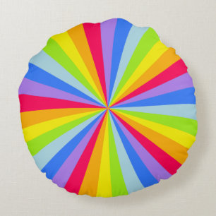 Helles Regenbogenrundkissen Rundes Kissen