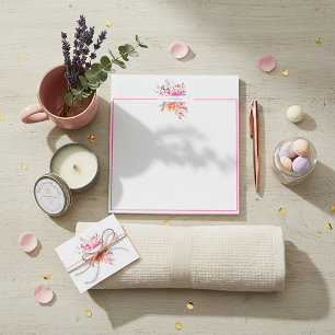 Helles rosa Aquarell-Blumenmuster personalisiert   Notizblock