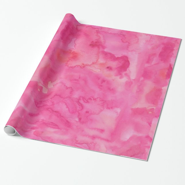Helles rosa Aquarell Geschenkpapier (Ungerollt)