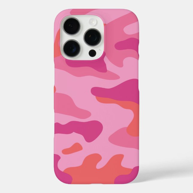 Helles rosa Camouflage Muster iPhone 16 Pro Hülle (Rückseite)