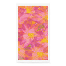Helles Rosa Florals auf orangefarbenem Hintergrund