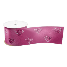 Helles rosa Glam Funkelnd Diamantmuster Satinband