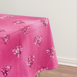Helles rosa Glam Funkelnd Diamantmuster Tischdecke