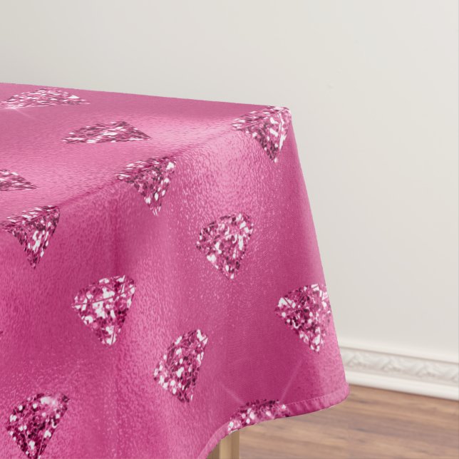 Helles rosa Glam Funkelnd Diamantmuster Tischdecke (Beispiel)